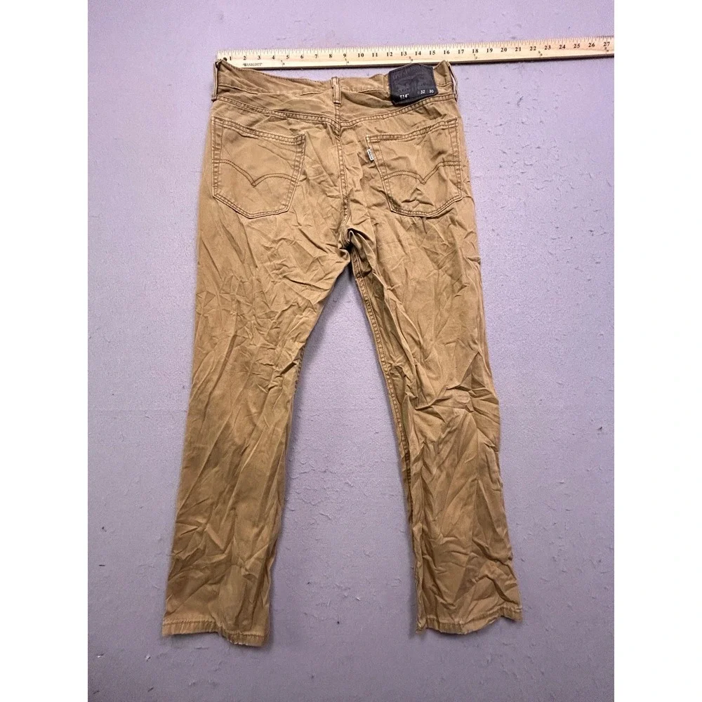 Levis 514 Straight Fit Cotton Twill Tan Khaki 32x30 Mens